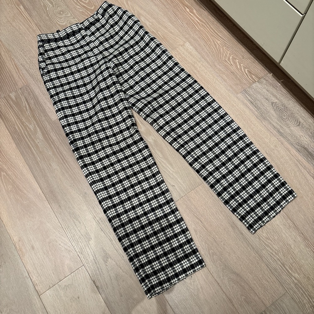 Zara Black and White Checkered Pants